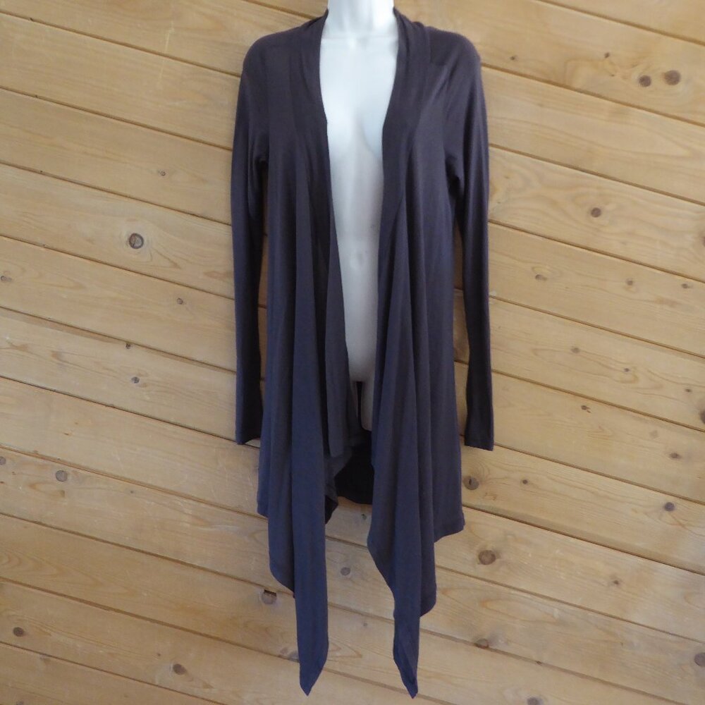Splendid Solid Brown Open Front Wrap Long Cardigan Kimono Drape Size M